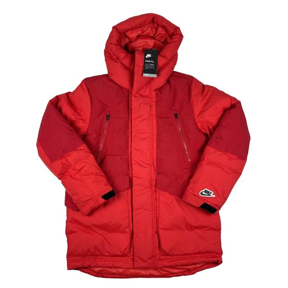 NWT NIKE MEN'S REPEL PARKA SPORTSWEAR DOWN-FILL JACKET RED CU4392-657 SIZE M - Picture 1 of 8